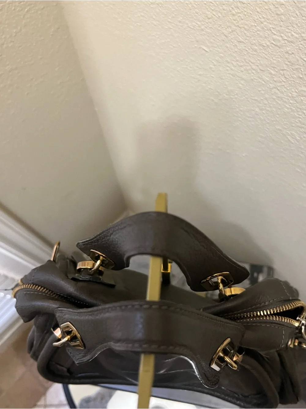 Chloe Brown Leather Satchel with Gold-Tone Hardware